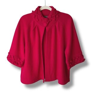 For Cynthia Boiled Wool Sweater Jacket Red Size PL